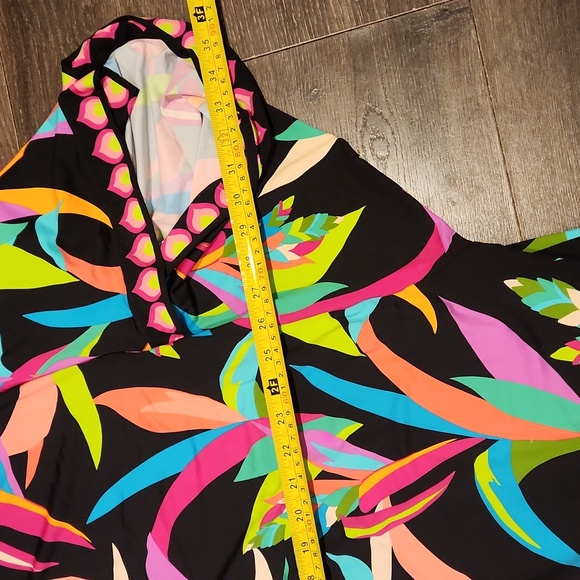 ❤️ NWOT! TRINA TURK SWIM COVER-UP TUNIC DRESS, HAWAIIAN BIRDS OF PARADISE, XL - Picture 14 of 16